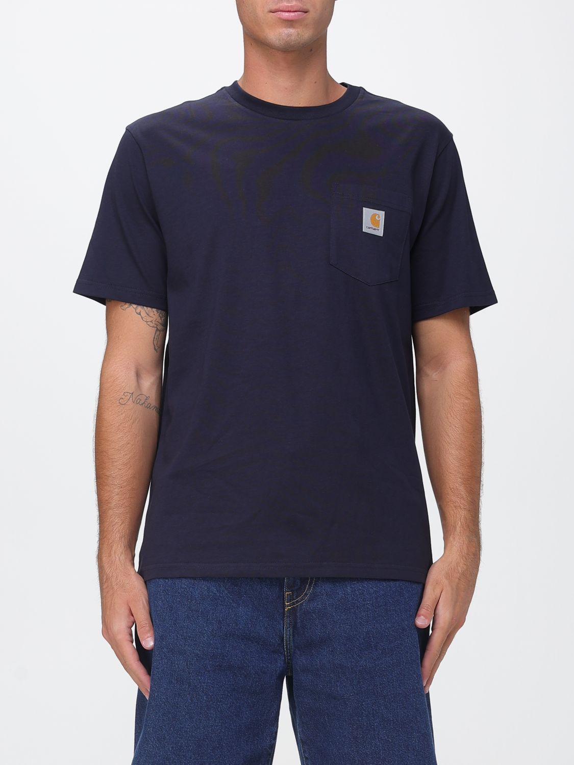 CARHARTT WIP Baumwoll-T-Shirt mit Tasche und Kontrastlogo