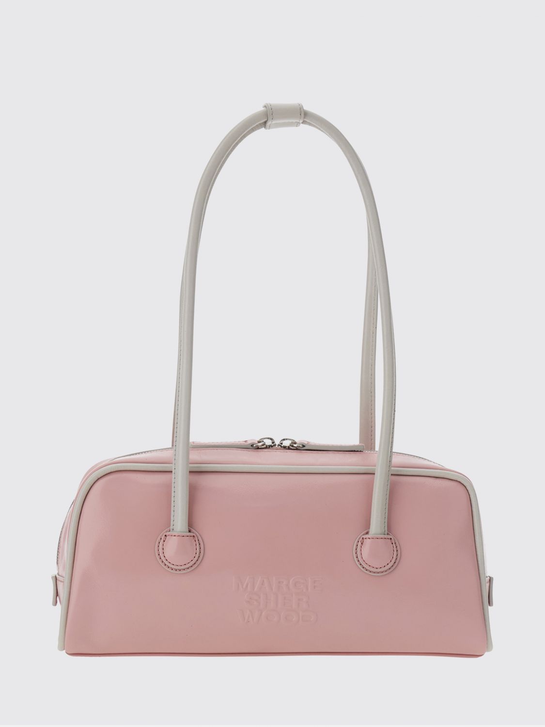 MARGE SHERWOOD Boston Smooth Leather Shoulder Bag with Double Handle