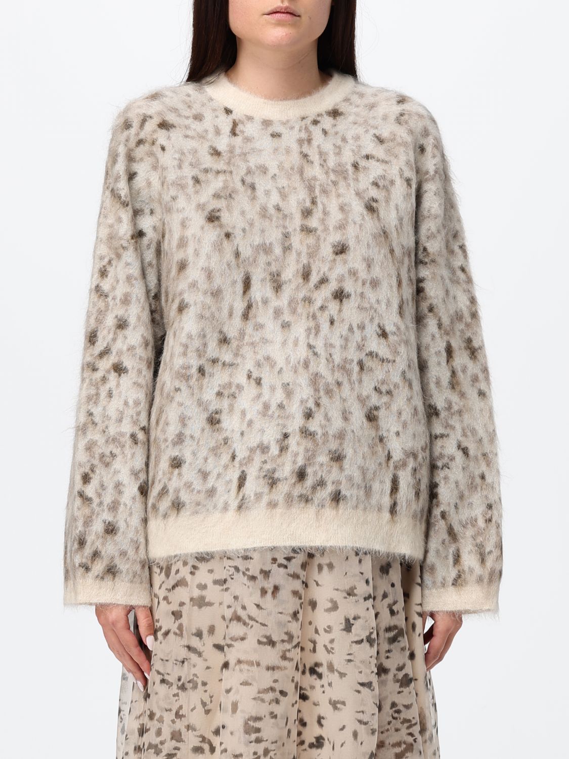 BRUNELLO CUCINELLI Abstract-Print Wool and Mohair-Blend Crewneck Jumper