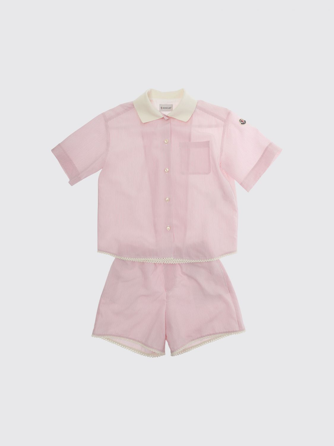 MONCLER Zweiteiliges, gestreiftes Set von für Mädchen mit kontrastierendem Logo
