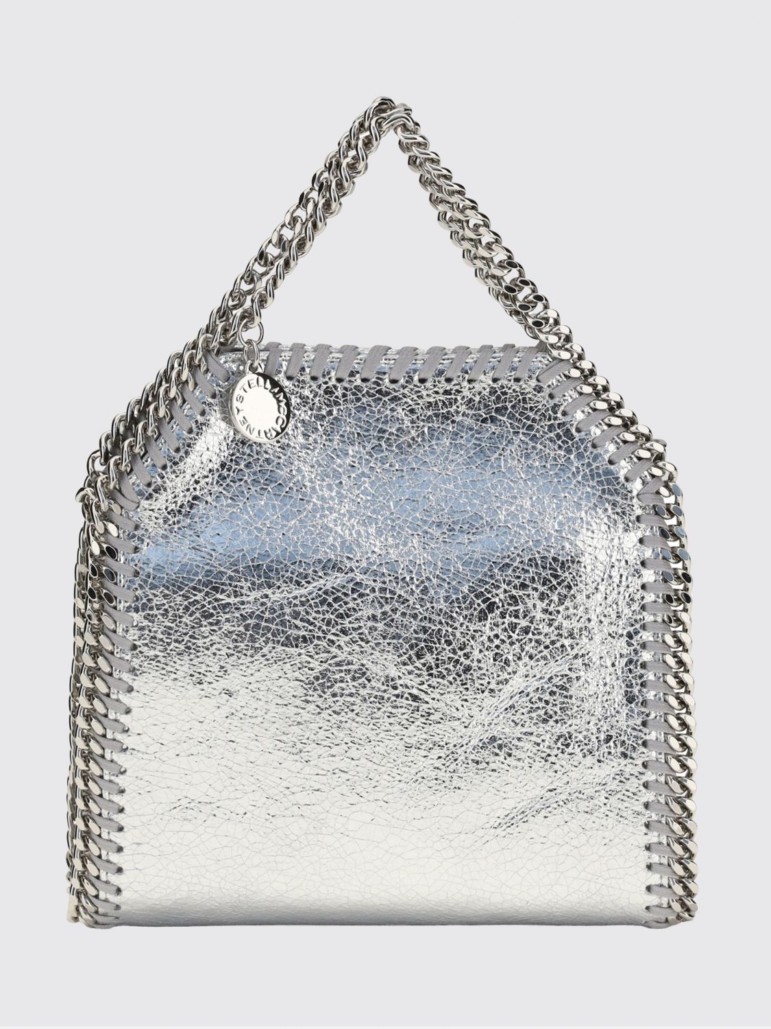 STELLA MCCARTNEY Mini borsa a mano Falabella in pelle sintetica effetto cracklé