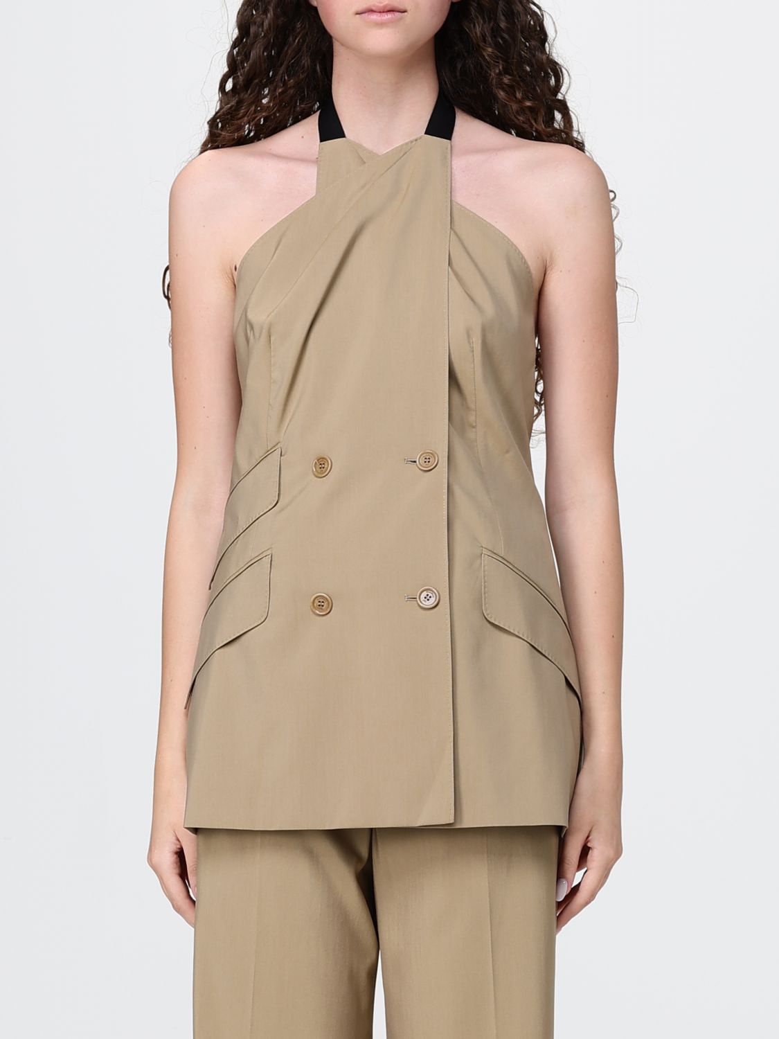 MAX MARA Waistcoat Woman color Camel