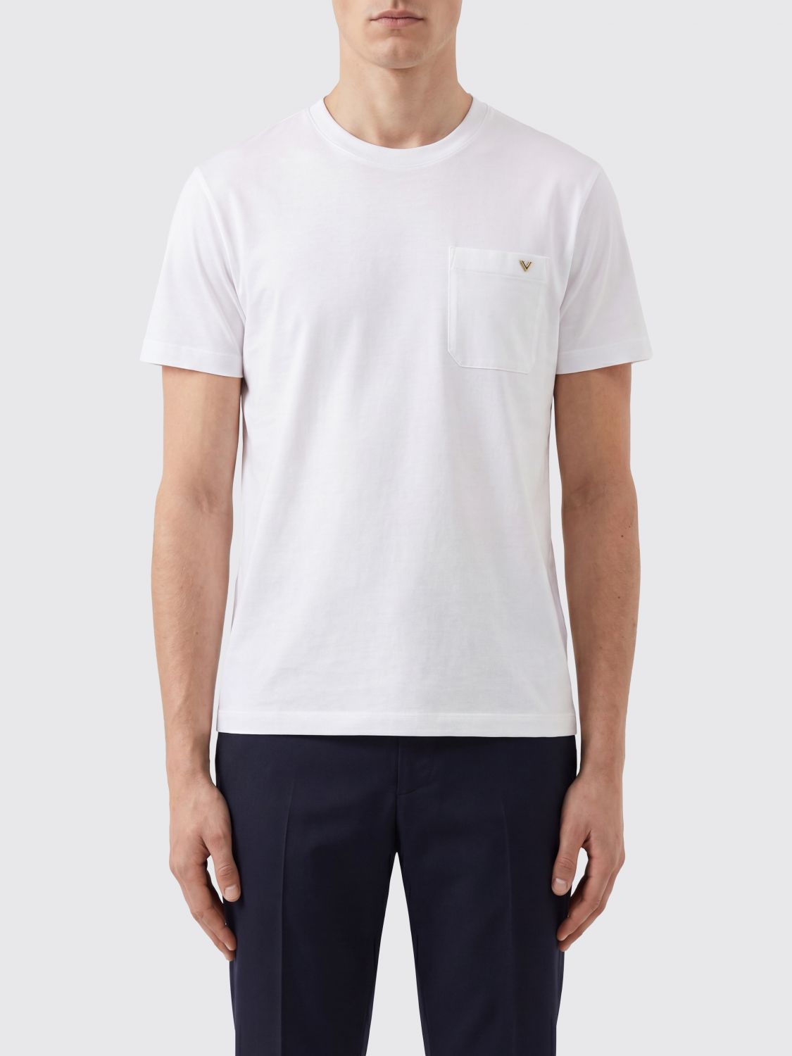 Valentino T-shirt slim fit in cotone con VLogo Signature e tasca