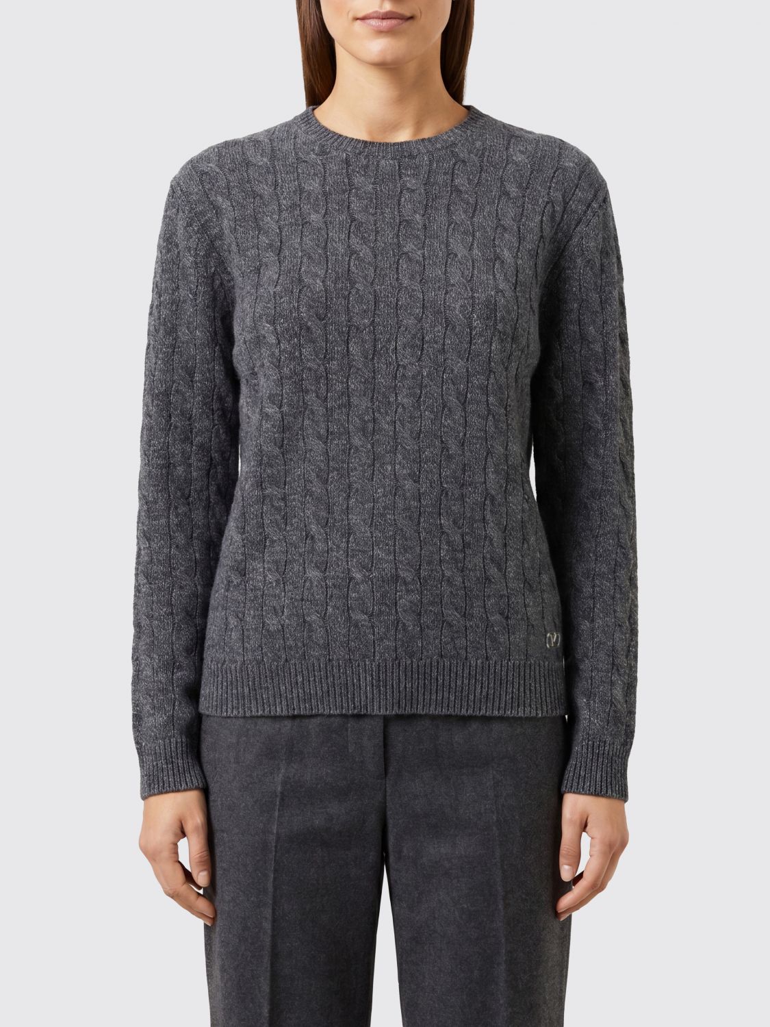 Valentino Maglia girocollo slim fit in pura lana vergine