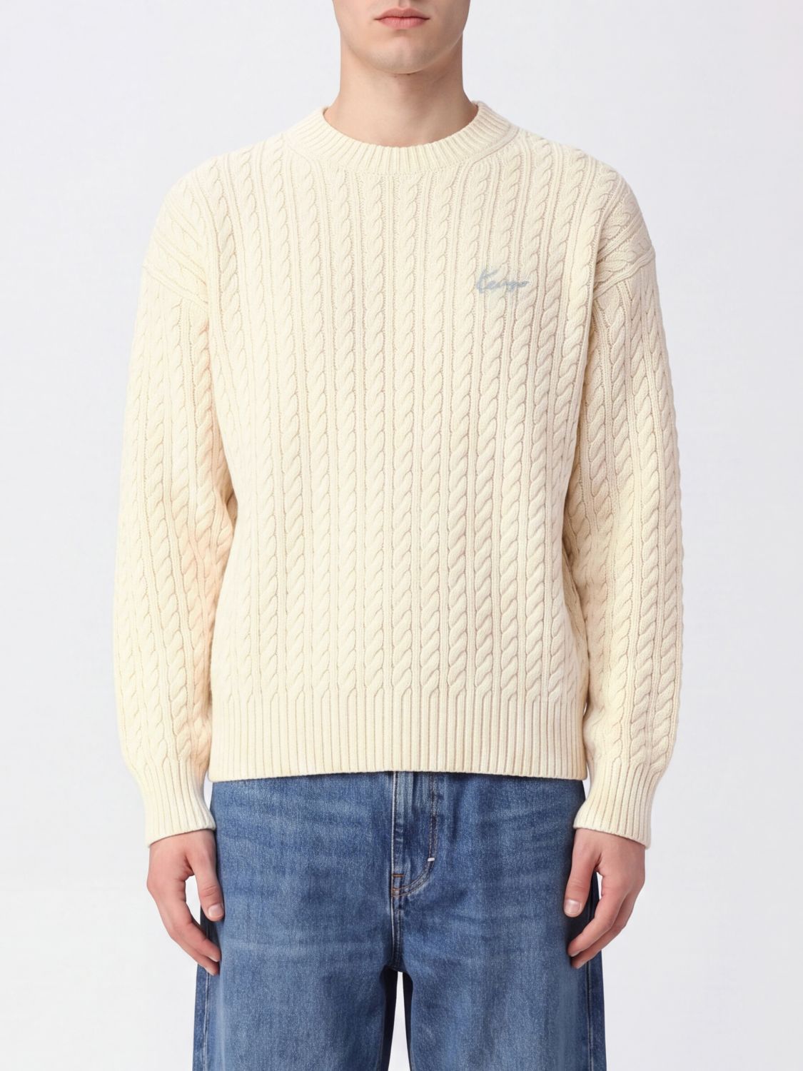 KENZO Embroidered Logo Cotton and Wool Blend Crewneck Jumper