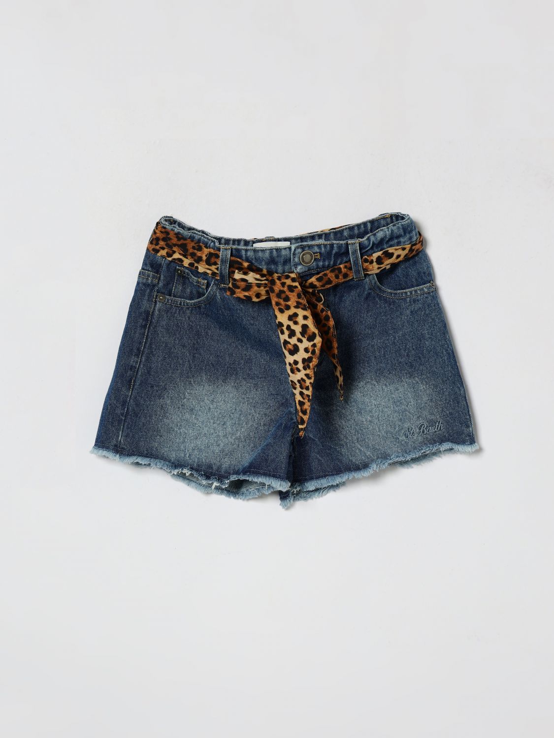 MC2 SAINT BARTH Jeans-Shorts für Jungen mit Gürtel und Animal-Print-Details