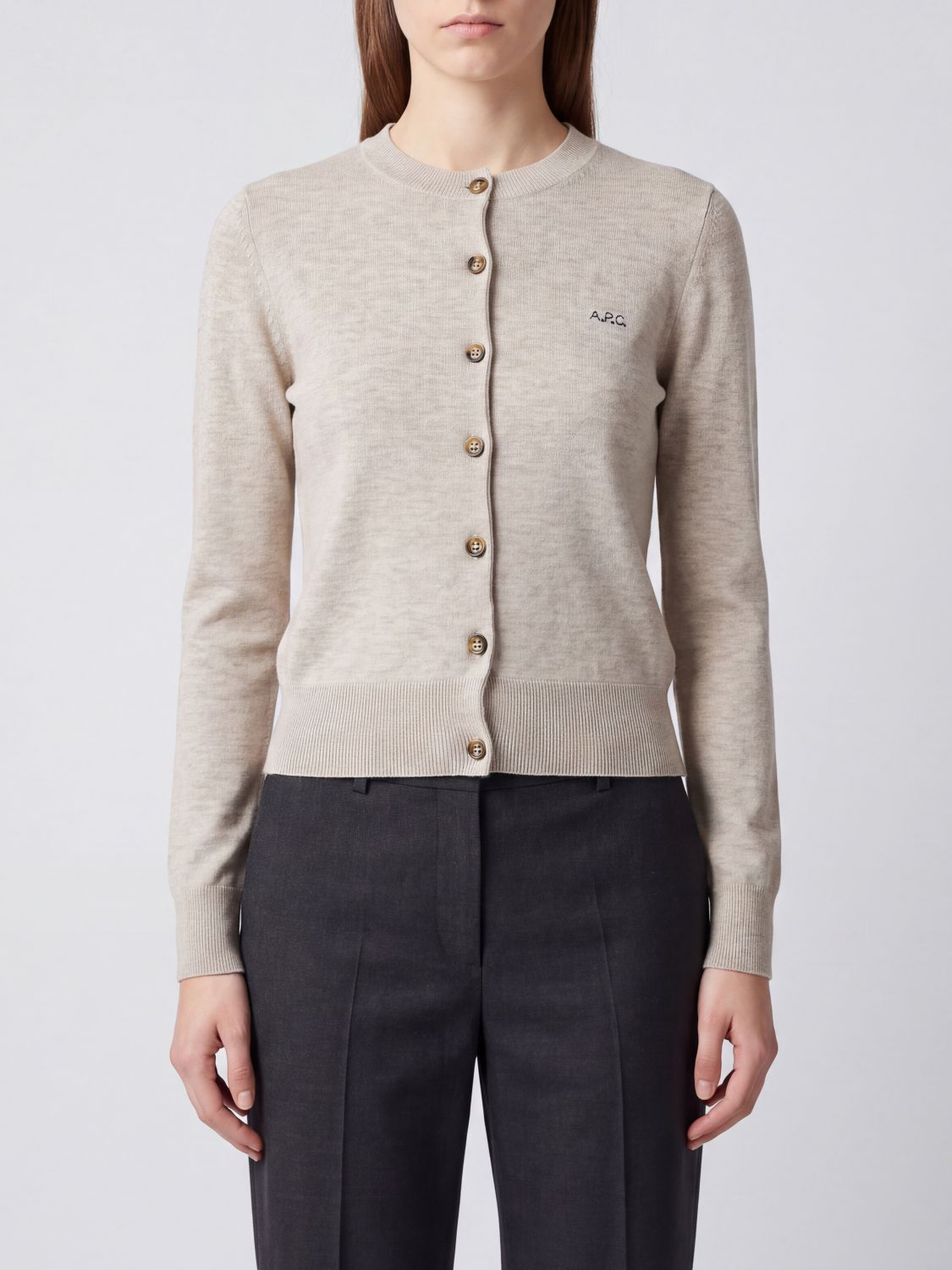 A. P.C. Cardigan in lana vergine e cotone