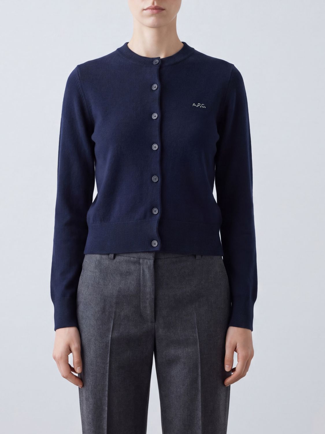 A. P.C. Cardigan in lana vergine e cotone