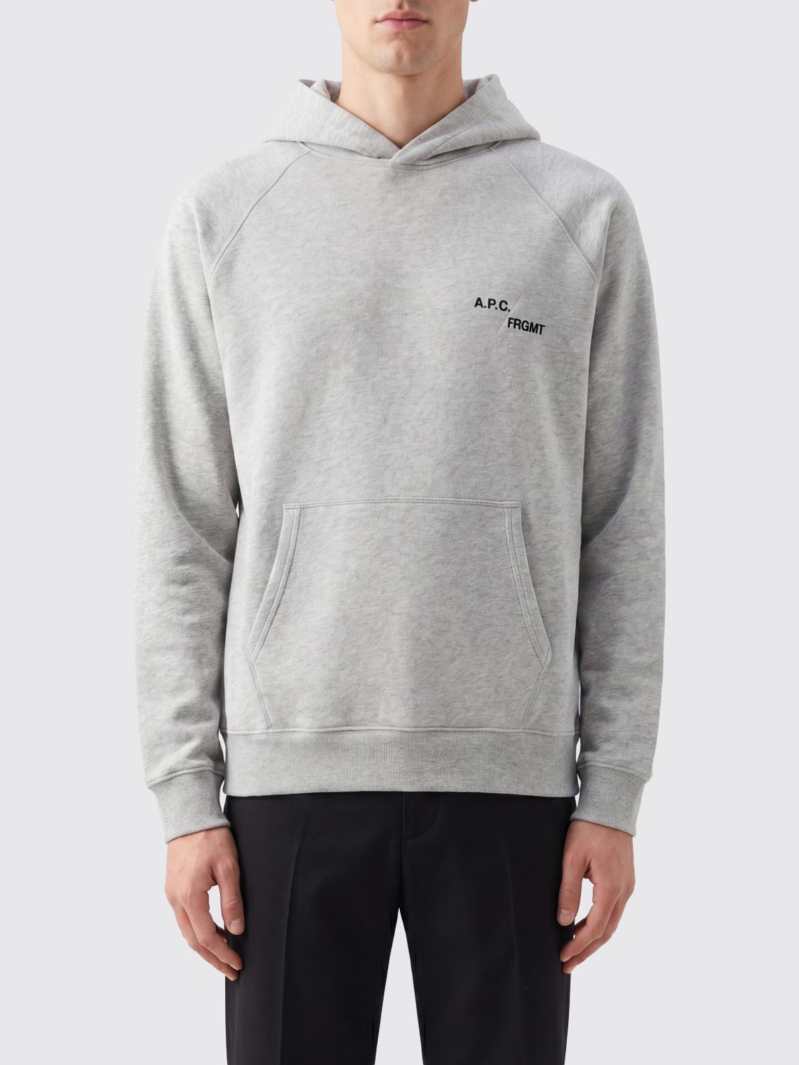 A. P.C. Felpa con cappuccio x Fragment in cotone con logo a contrasto