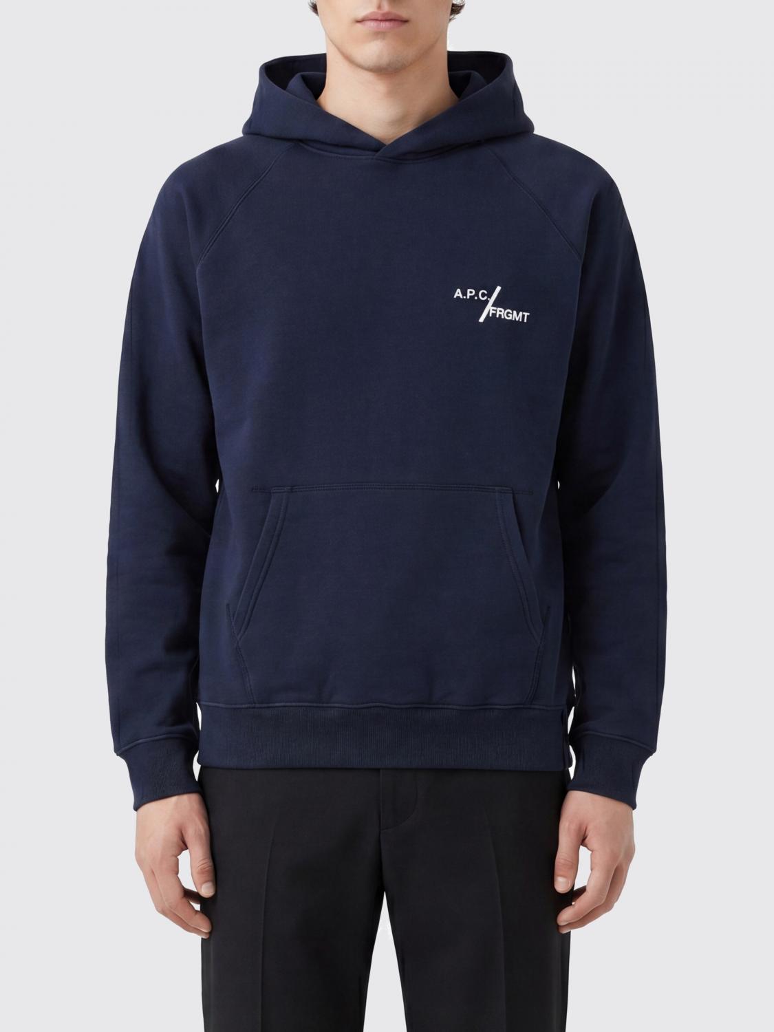 A. P.C. Felpa con cappuccio x Fragment in cotone con logo a contrasto
