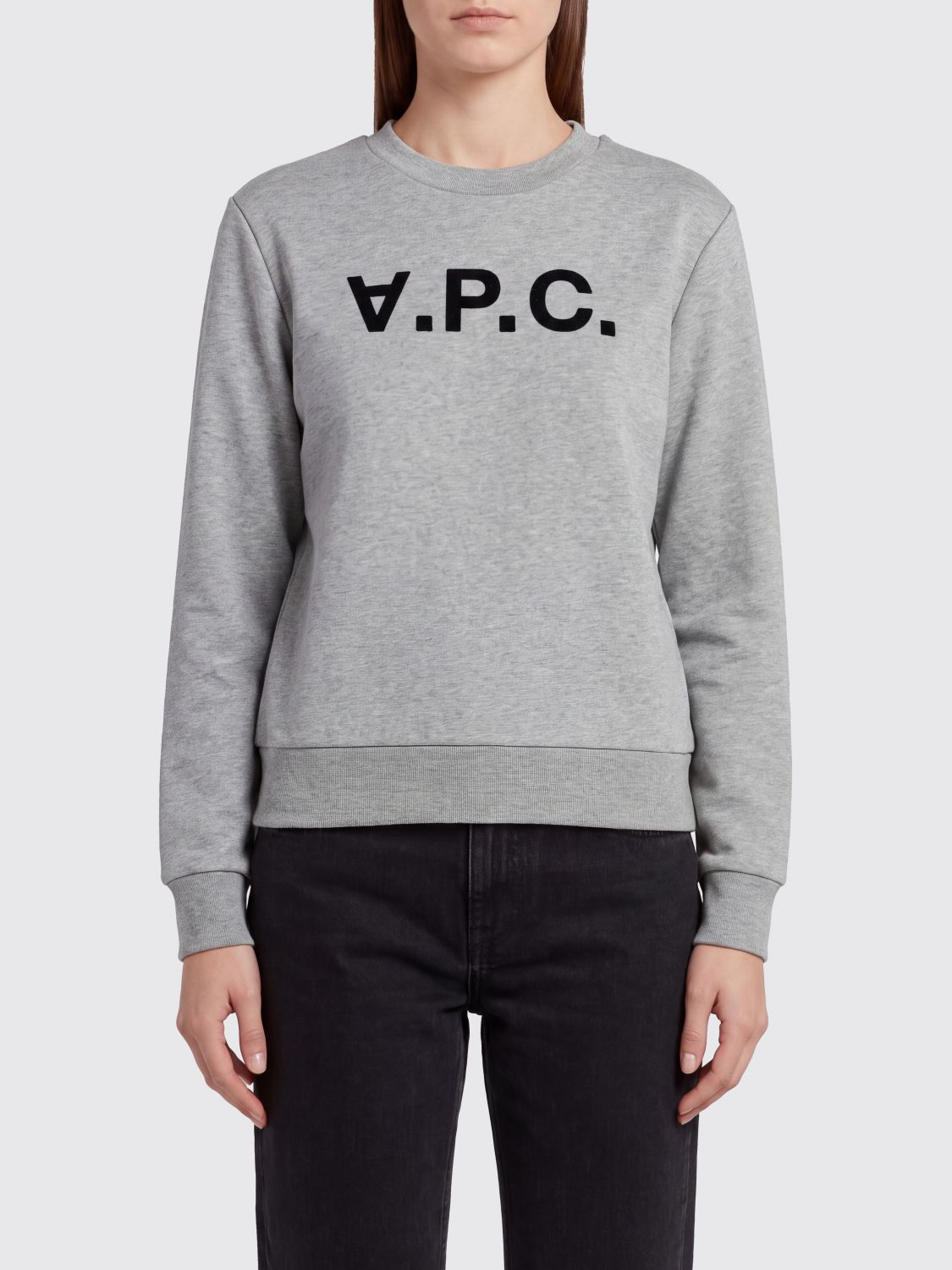 A.p.c. A. P.C. Crewneck Sweatshirt in Organic Cotton with Contrast Logo