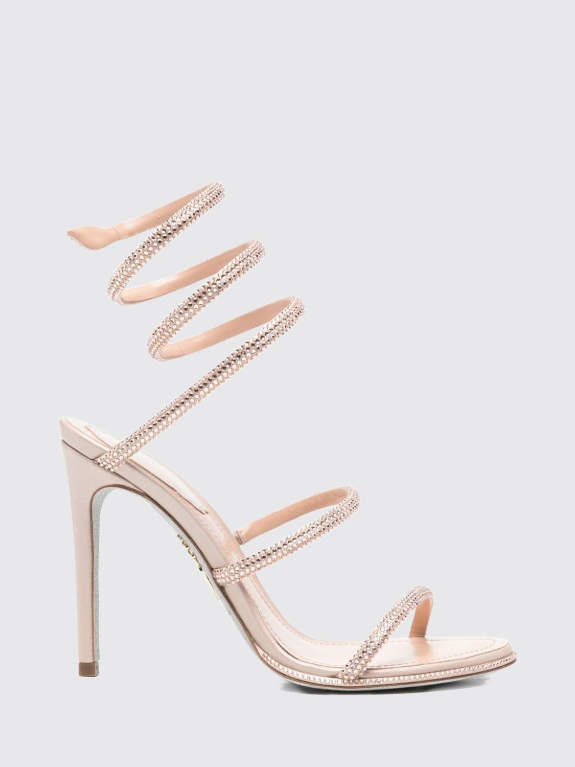 RENE CAOVILLA Cleo Crystal-Embellished Spiral Strap High-Heeled Sandals RENE CAOVILLA Cleo Crystal-Embellished Spiral Strap High-Heeled Sandals