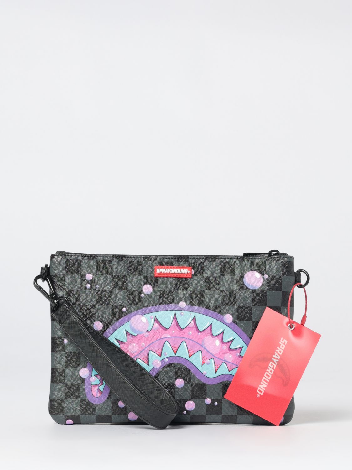 SPRAYGROUND Boy's Checkered Synthetic Leather Crossbody Bag