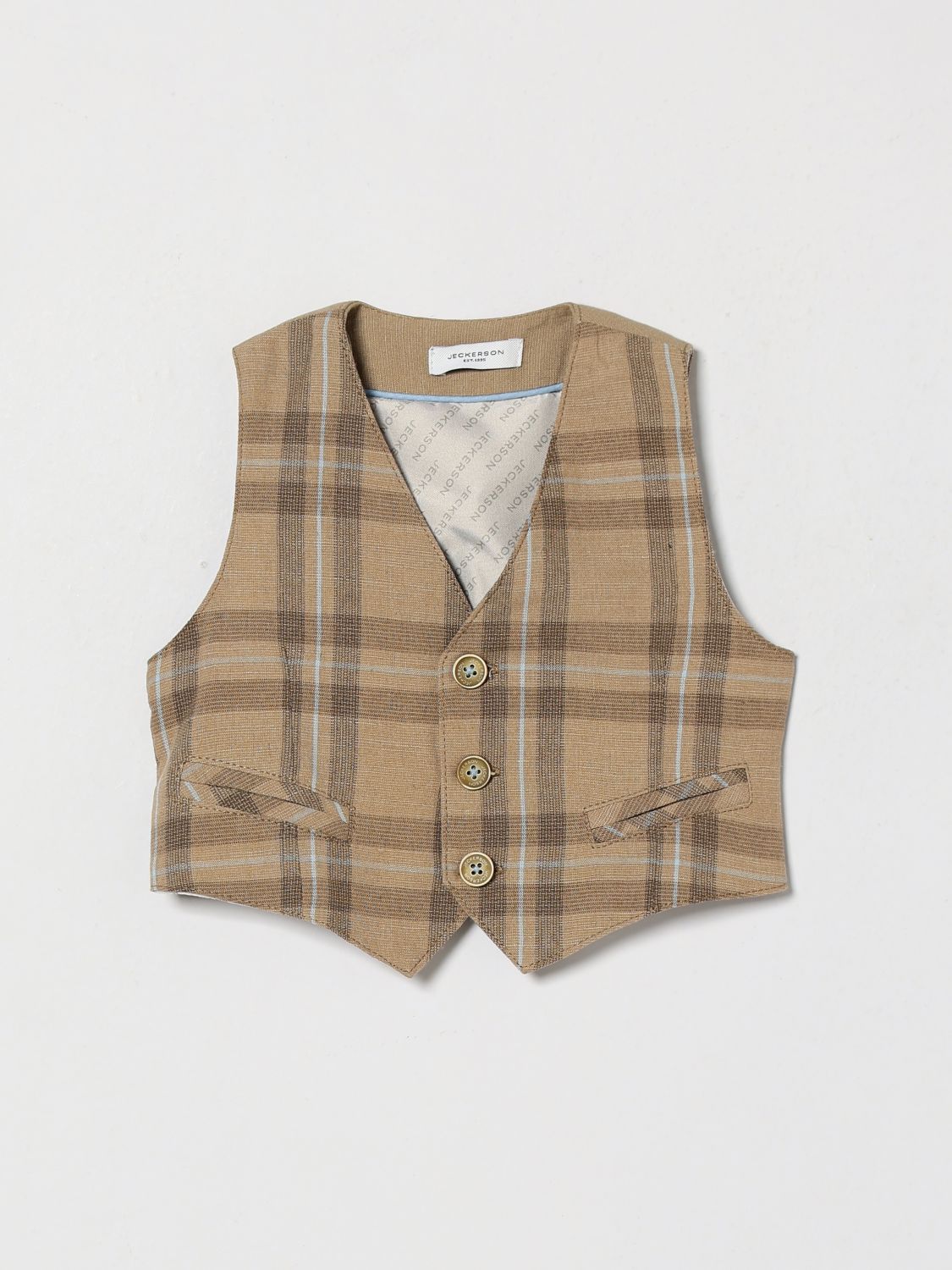 JECKERSON Karierte Twill-Weste für Jungen im Anzug-Stil