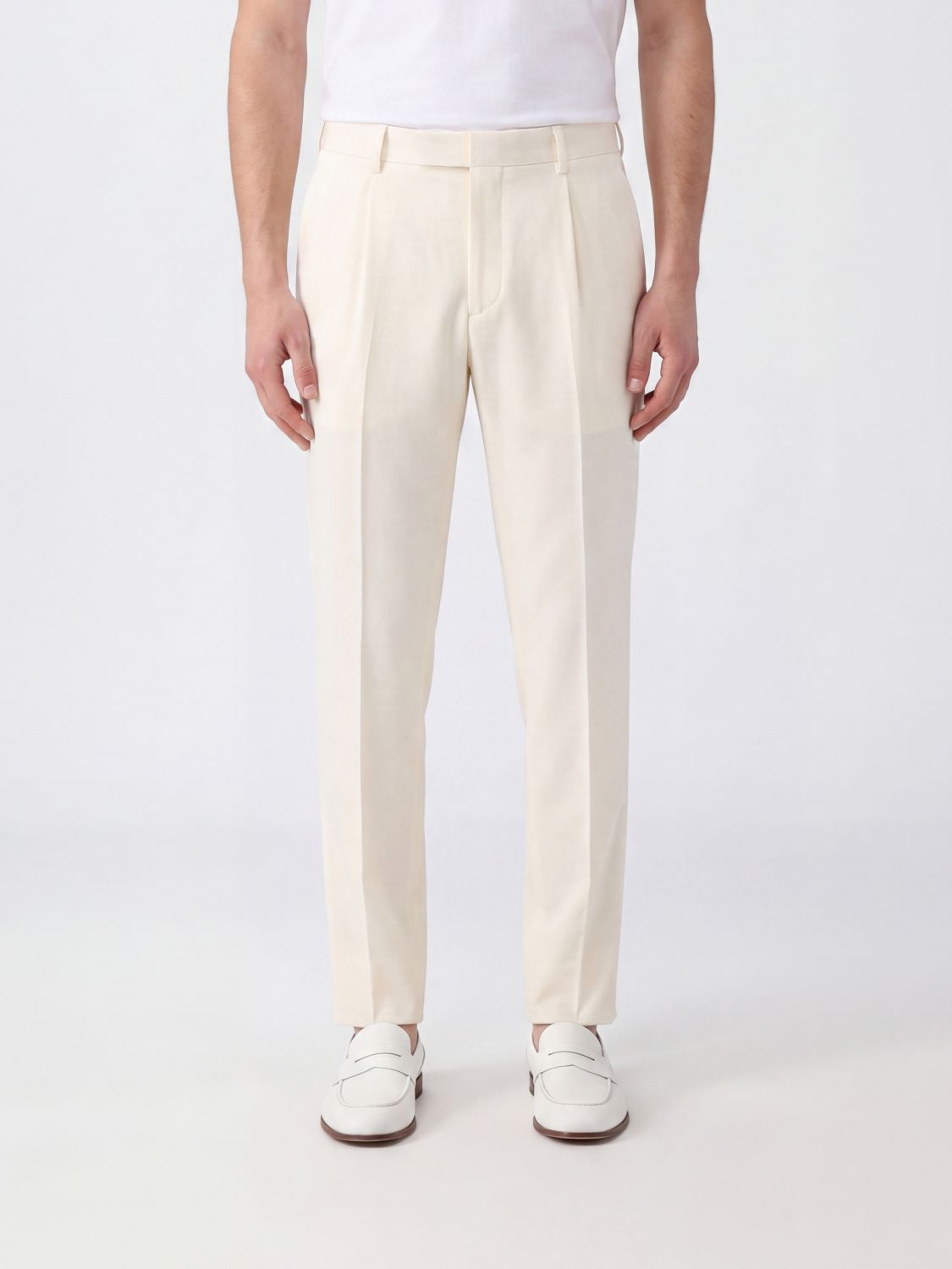 FERRAGAMO Pants Men color White