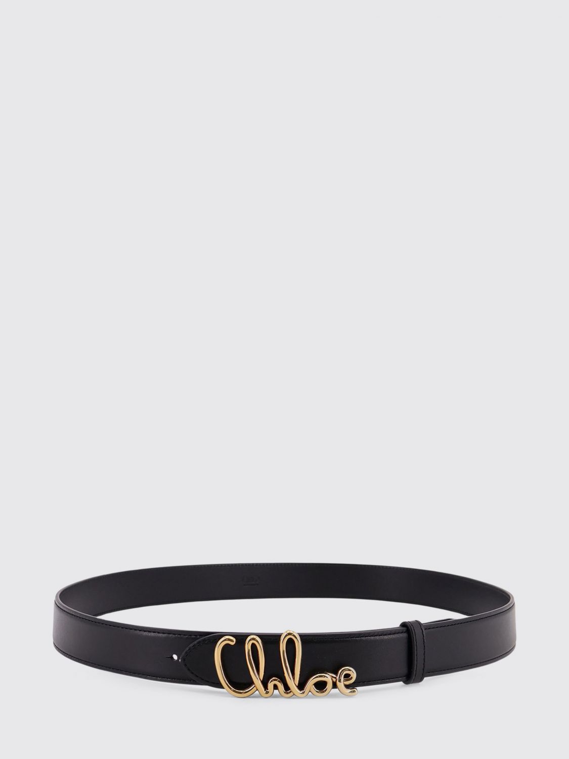 CHLOÉ Iconic Gürtel aus glattem Kalbsleder mit Metallschnalle mit Logo