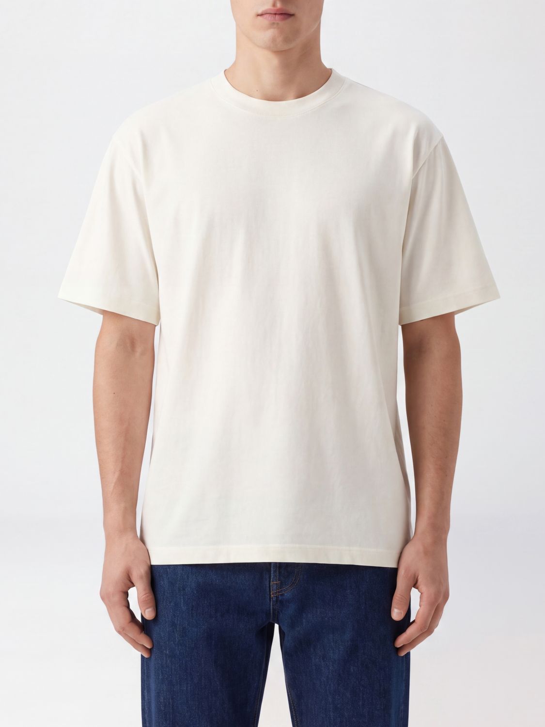 THE ROW Crewneck Cotton T-Shirt with Dropped Shoulders