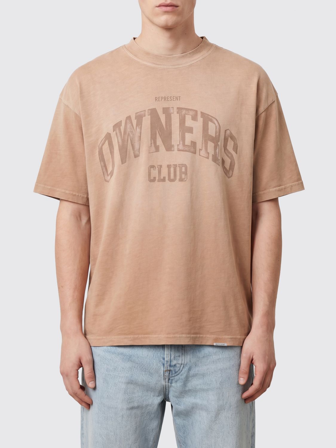 REPRESENT T-shirt vintage in cotone con logo stampato e spalle cadute