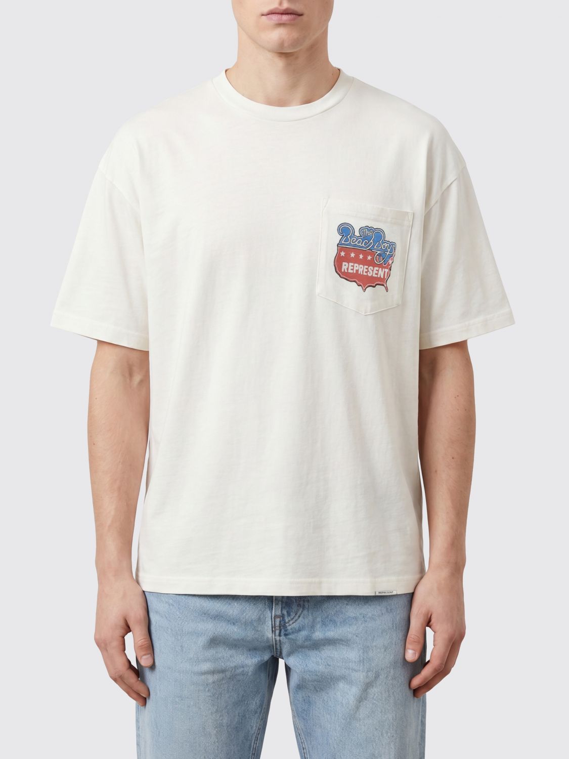 REPRESENT T-shirt girocollo in cotone e canapa con taschino e logo grafico
