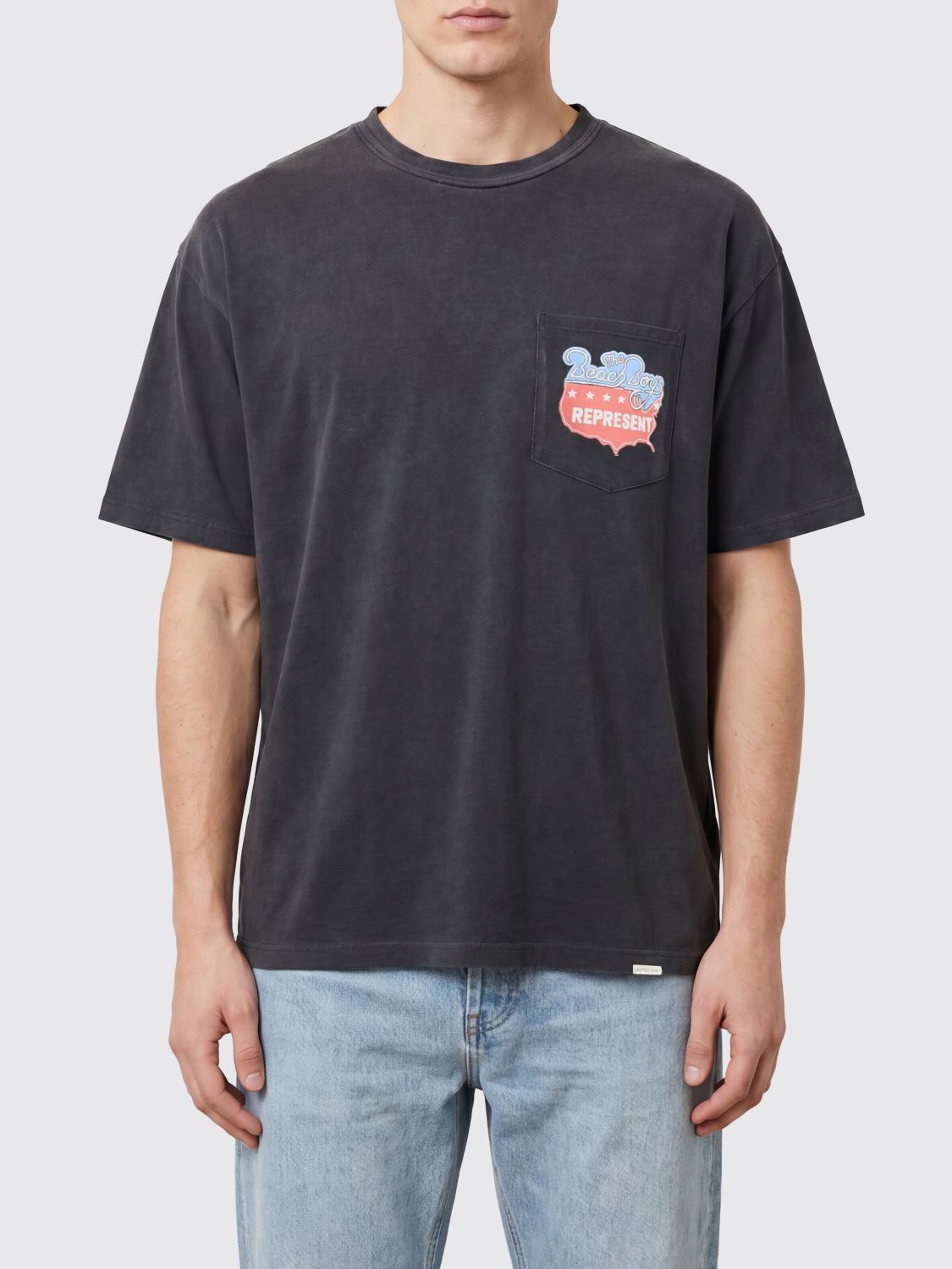 REPRESENT T-shirt girocollo in cotone e canapa con taschino e logo grafico