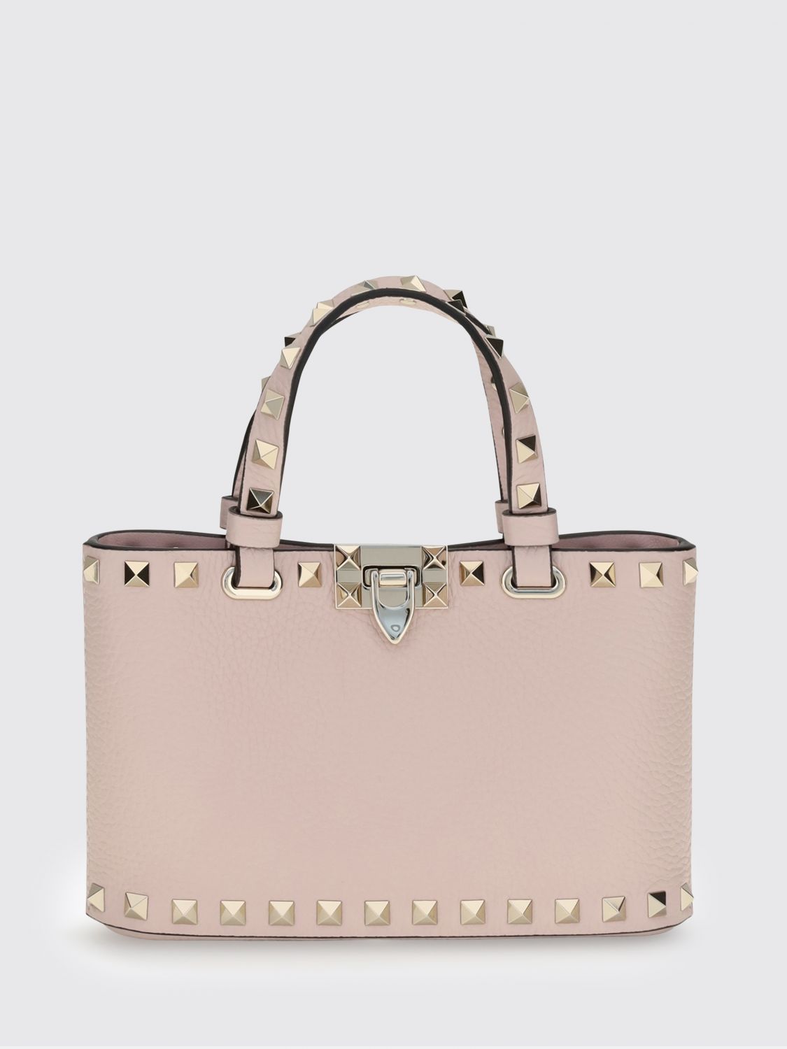 VALENTINO GARAVANI Borsa a mano mini Rockstud in pelle di vitello a grana