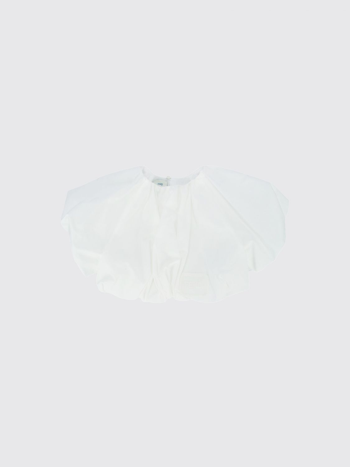 FENDI Cropped-Top für Mädchen aus Baumwolle mit Puffärmeln
