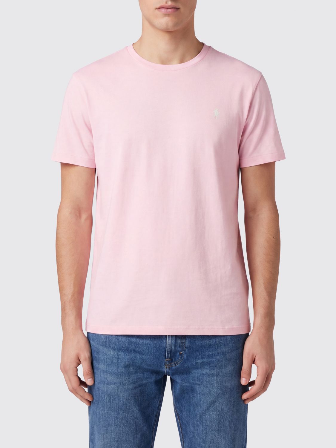 POLO RALPH LAUREN Slim Fit Cotton T-shirt with Embroidered Logo and Crew Neck