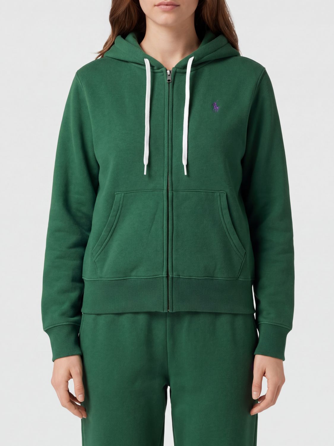 POLO RALPH LAUREN Cotton-Blend Zip-Up Hoodie with Embroidered Logo