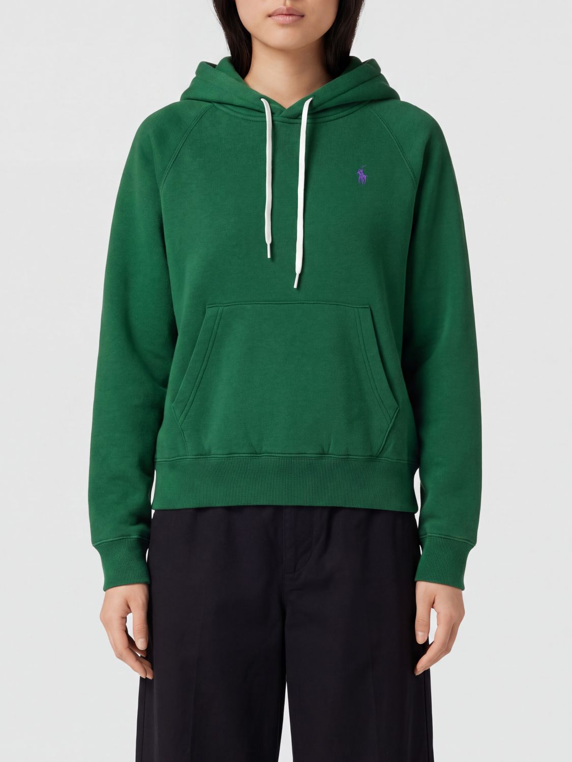 Polo Ralph Lauren Relaxed Fit Cotton Blend Hoodie With Logo In 绿色
