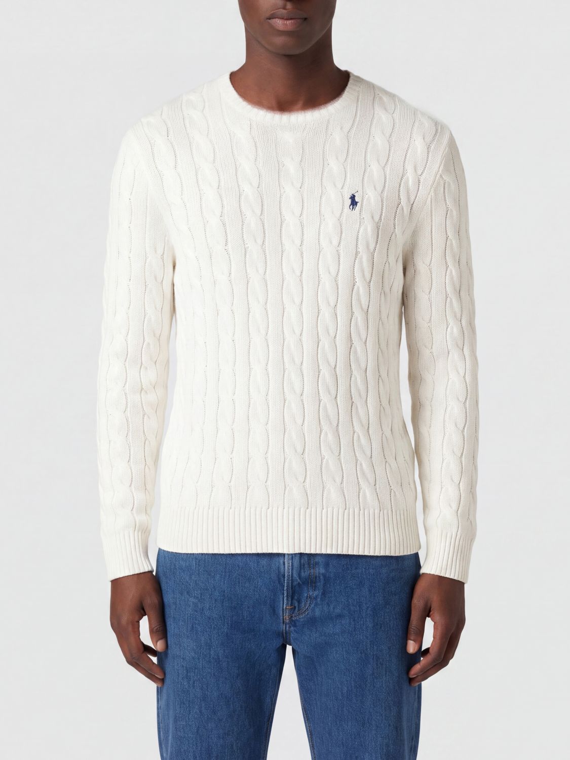 POLO RALPH LAUREN Baumwollpullover mit Rundhalsausschnitt und gesticktem Pony-Logo