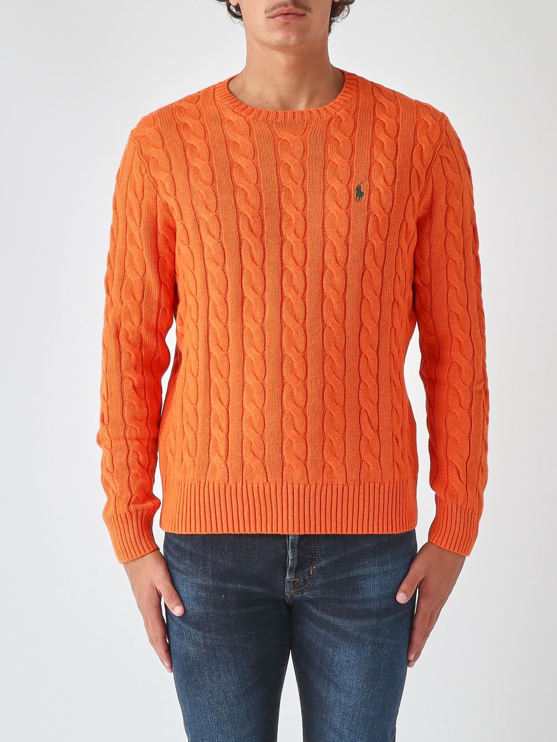 POLO RALPH LAUREN Maglia girocollo in cotone con logo Pony ricamato