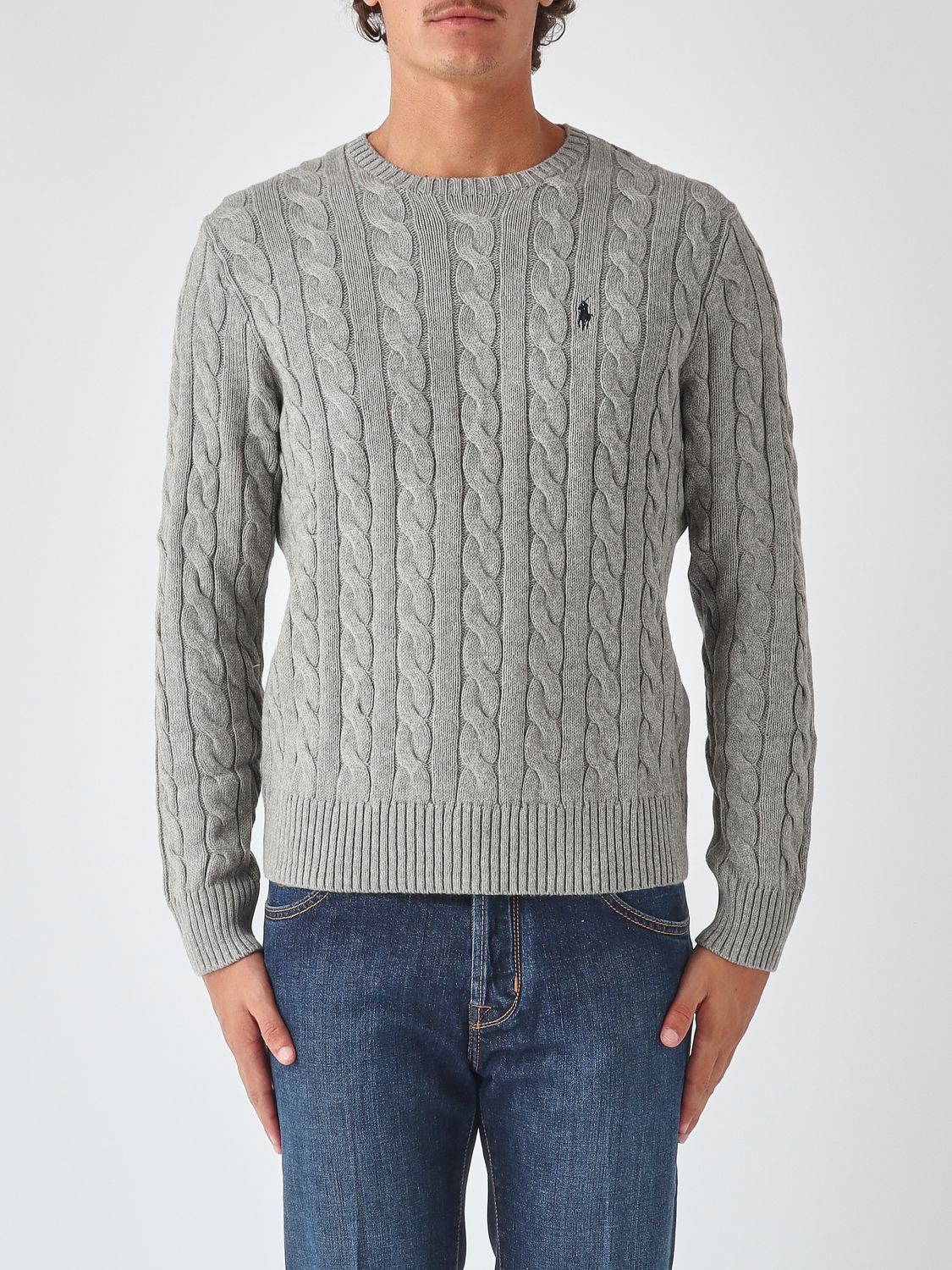 POLO RALPH LAUREN Baumwollpullover mit Rundhalsausschnitt und gesticktem Pony-Logo