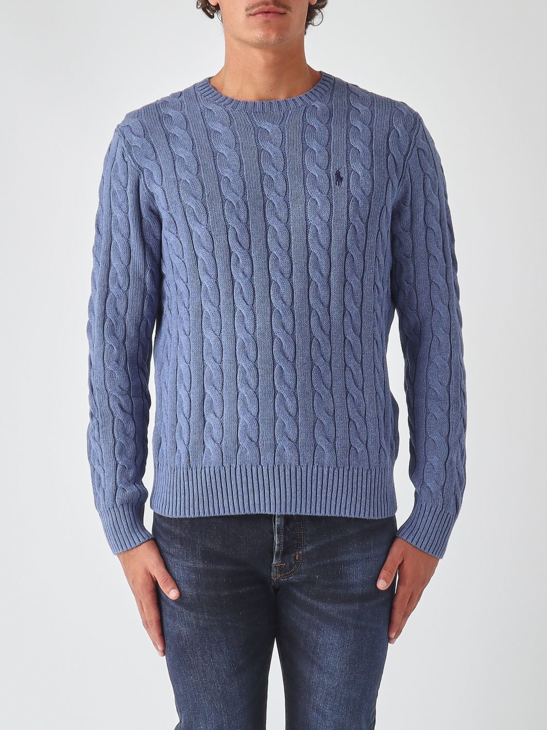POLO RALPH LAUREN Baumwollpullover mit Rundhalsausschnitt und gesticktem Pony-Logo