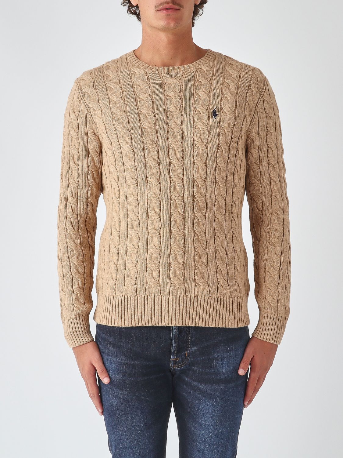 POLO RALPH LAUREN Baumwollpullover mit Rundhalsausschnitt und gesticktem Pony-Logo