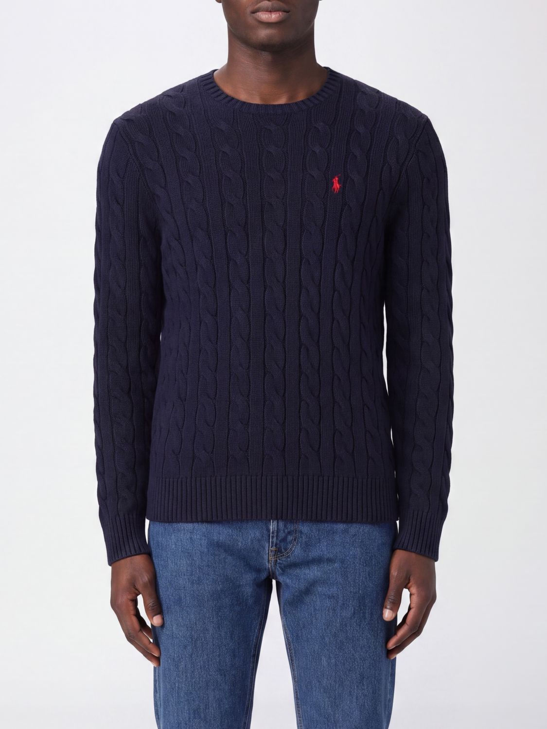 POLO RALPH LAUREN Cotton Crewneck Jumper with Embroidered Pony Logo