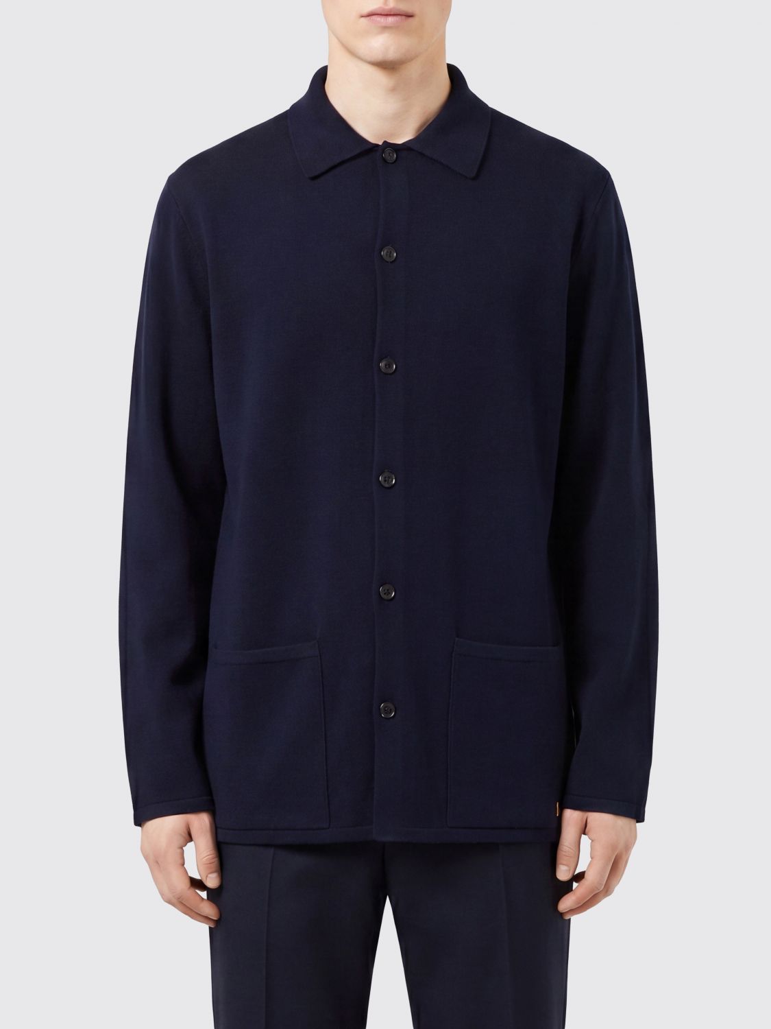 Valentino Cardigan in lana merino con tasca a toppa