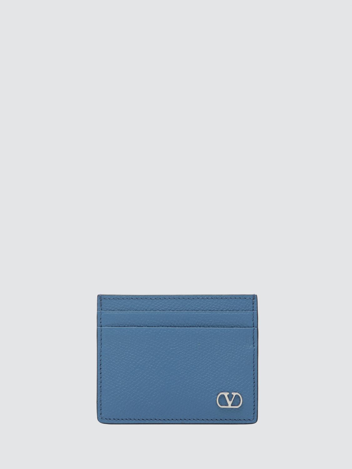 VALENTINO GARAVANI Portacarte piatto VLogo Signature in pelle di vitello