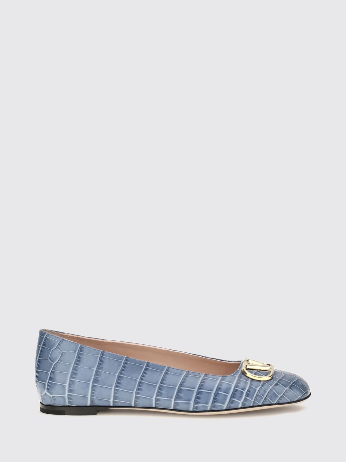 VALENTINO GARAVANI Ballerine VLogo Signature in pelle con stampa cocco