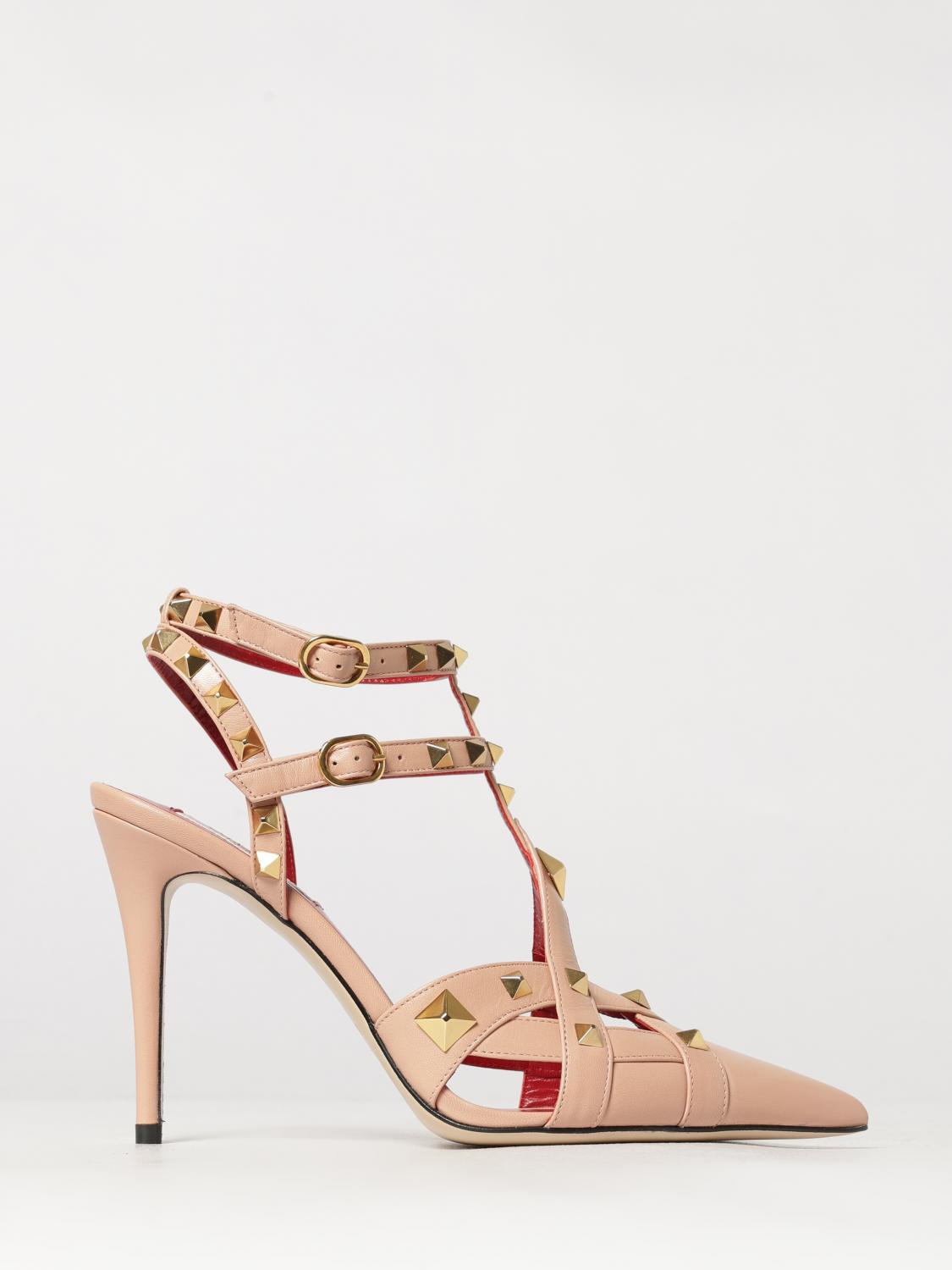 VALENTINO GARAVANI Décolleté Studdy T-strap in pelle ovina con tacco a stiletto