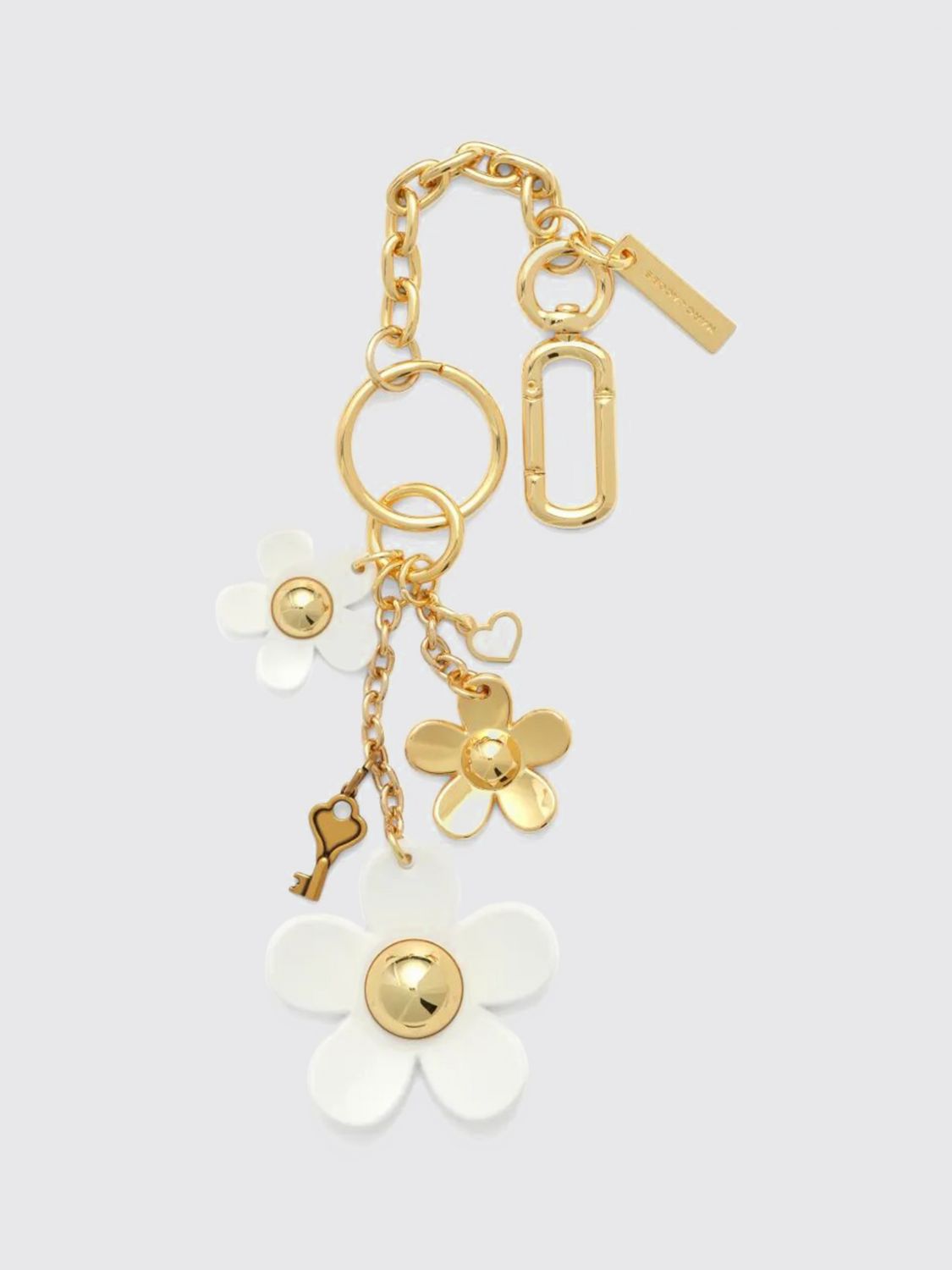 MARC JACOBS Portachiavi Daisy in metallo a forma di fiore con charm