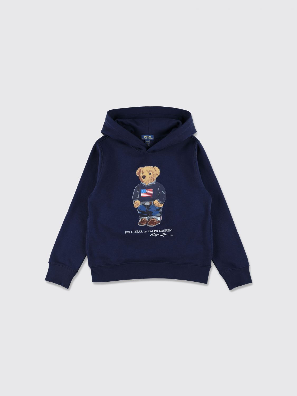 POLO RALPH LAUREN Kapuzenpullover für Jungen aus Baumwollmischung mit Teddybär-Print