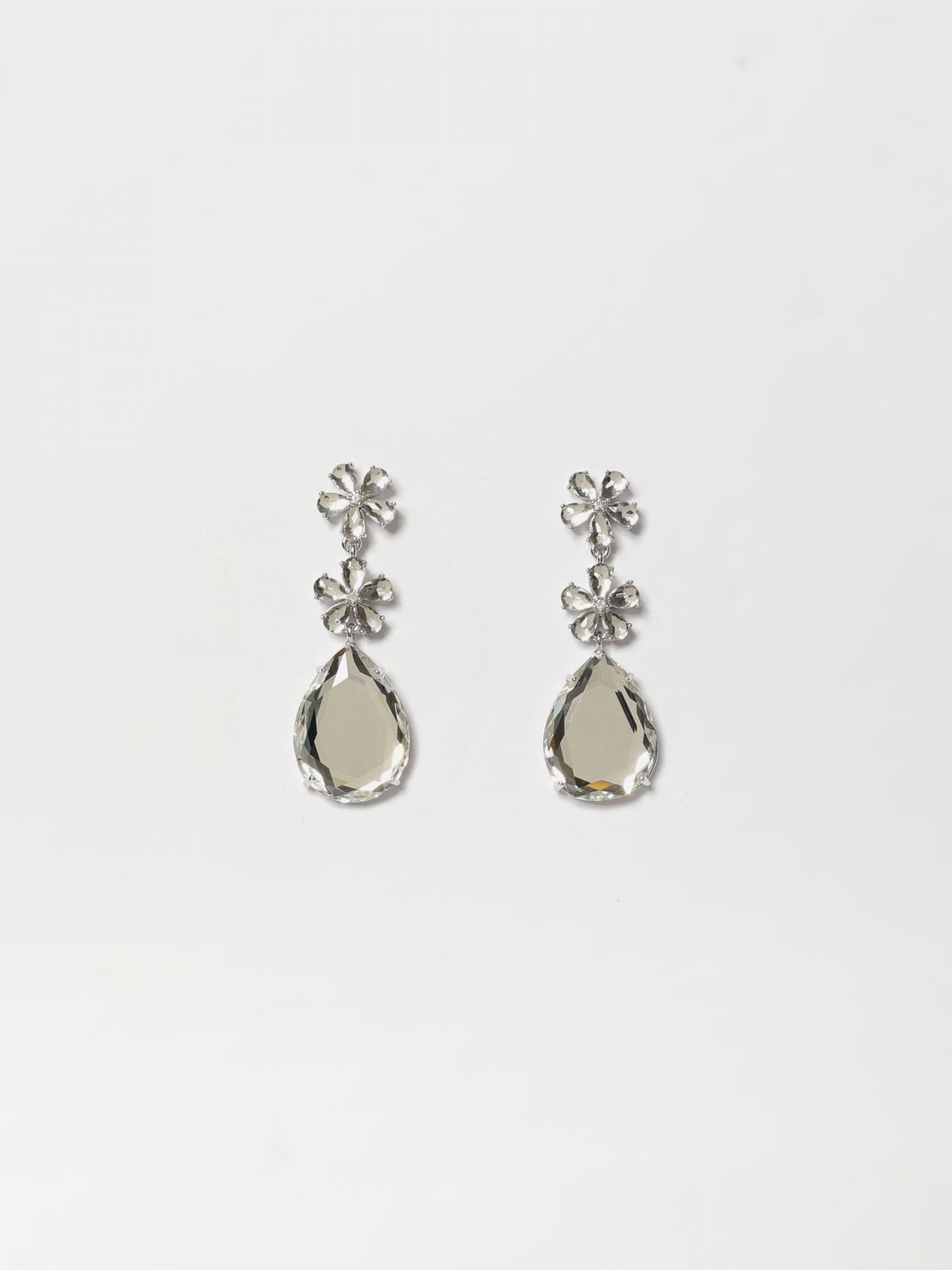 SELF-PORTRAIT Teardrop Crystal-Embellished Brass Drop Earrings