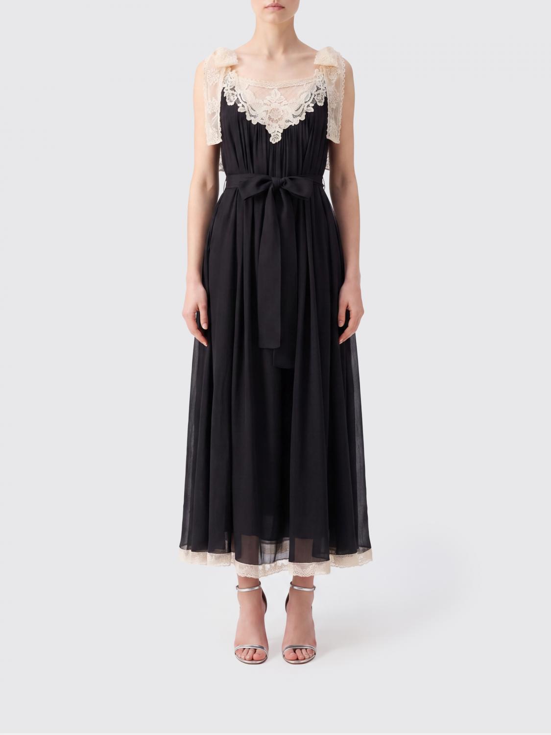 ZIMMERMANN Roselight Off-the-Shoulder Midi Dress in Cotton and Silk with Lace Inserts