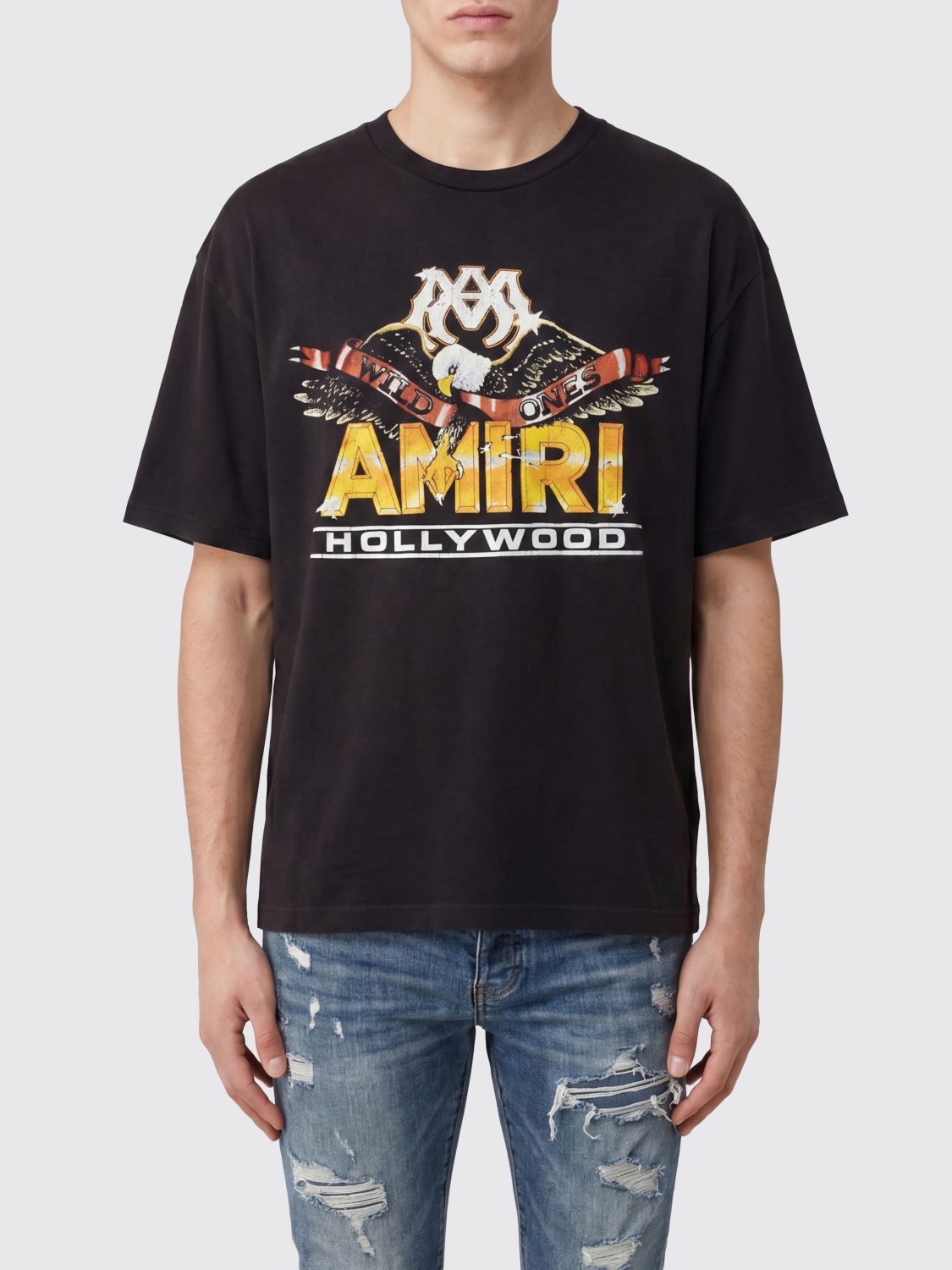 AMIRI Dropped-Shoulder Cotton T-Shirt with Graphic Logo Print
