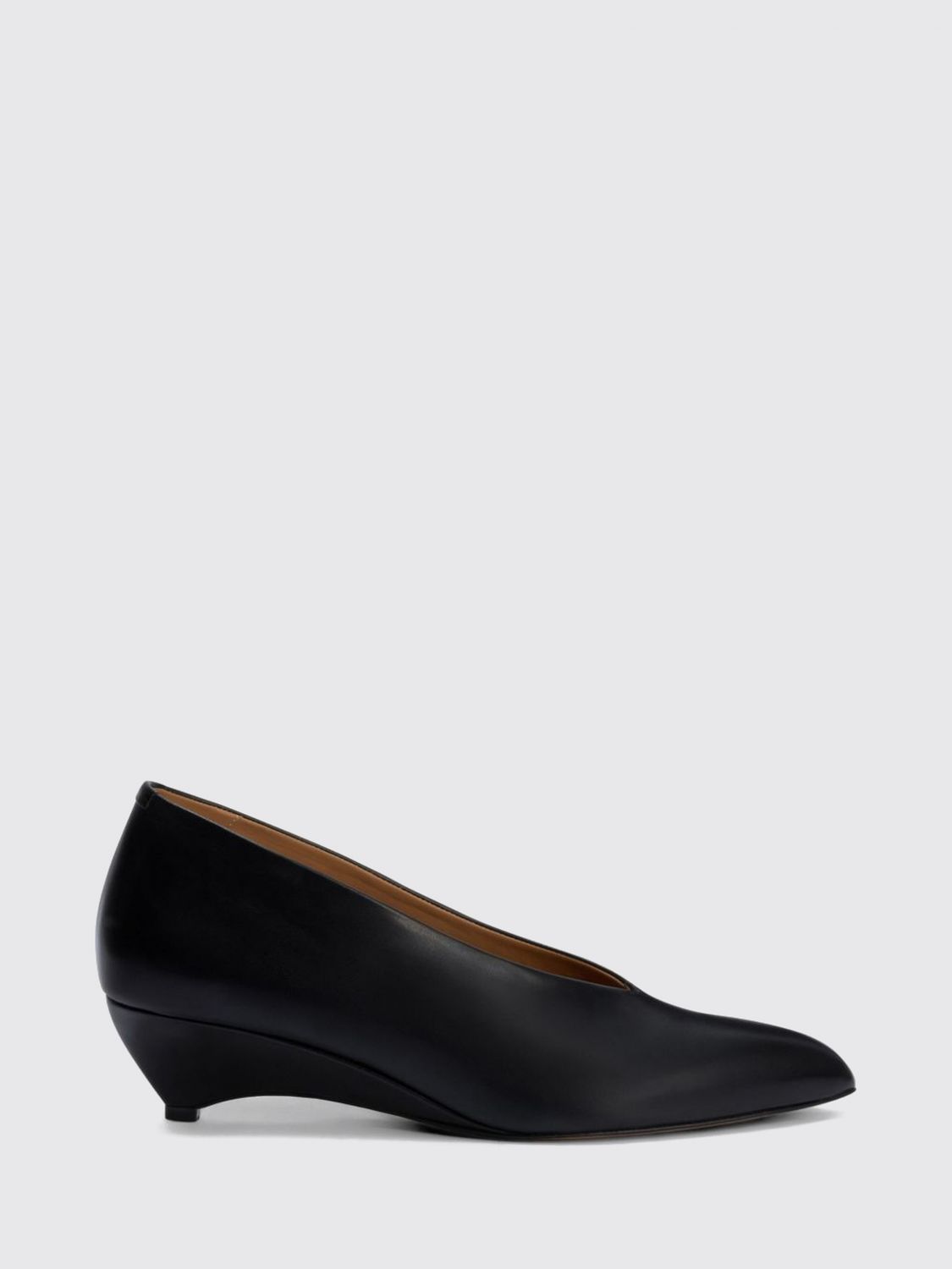 JIL SANDER Arc Kalbsleder-Pumps mit niedrigem, skulpturalem Absatz