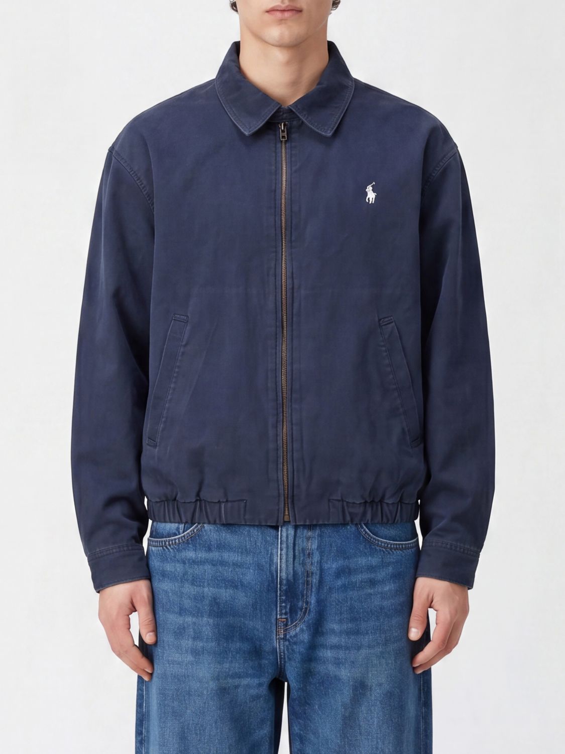 POLO RALPH LAUREN Giacca Harrington relaxed fit in cotone con logo ricamato