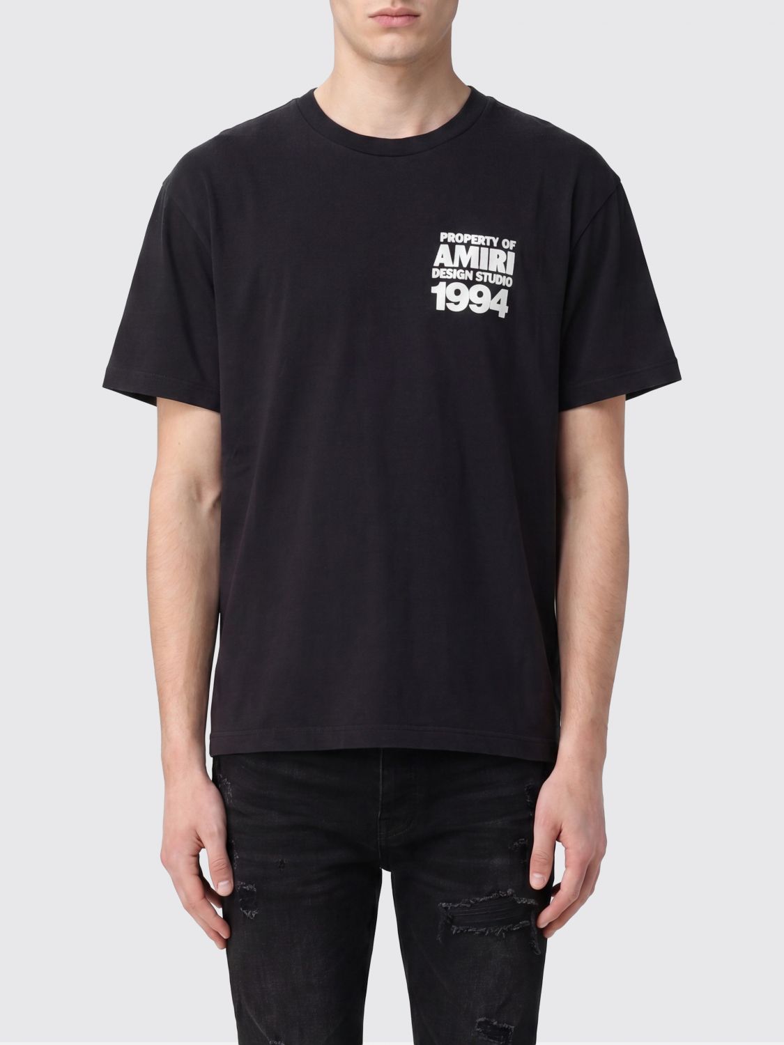 AMIRI Contrasting Logo Cotton T-Shirt with Dropped Shoulders