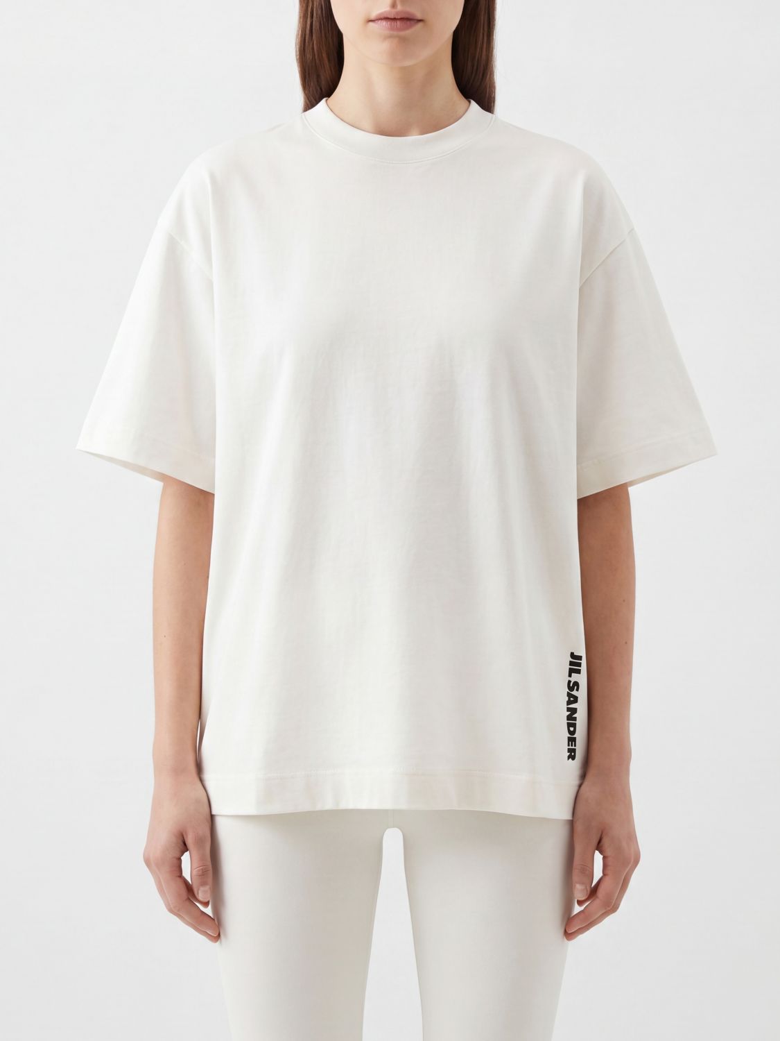 JIL SANDER T-shirt in cotone con logo a contrasto e vestibilità relaxed