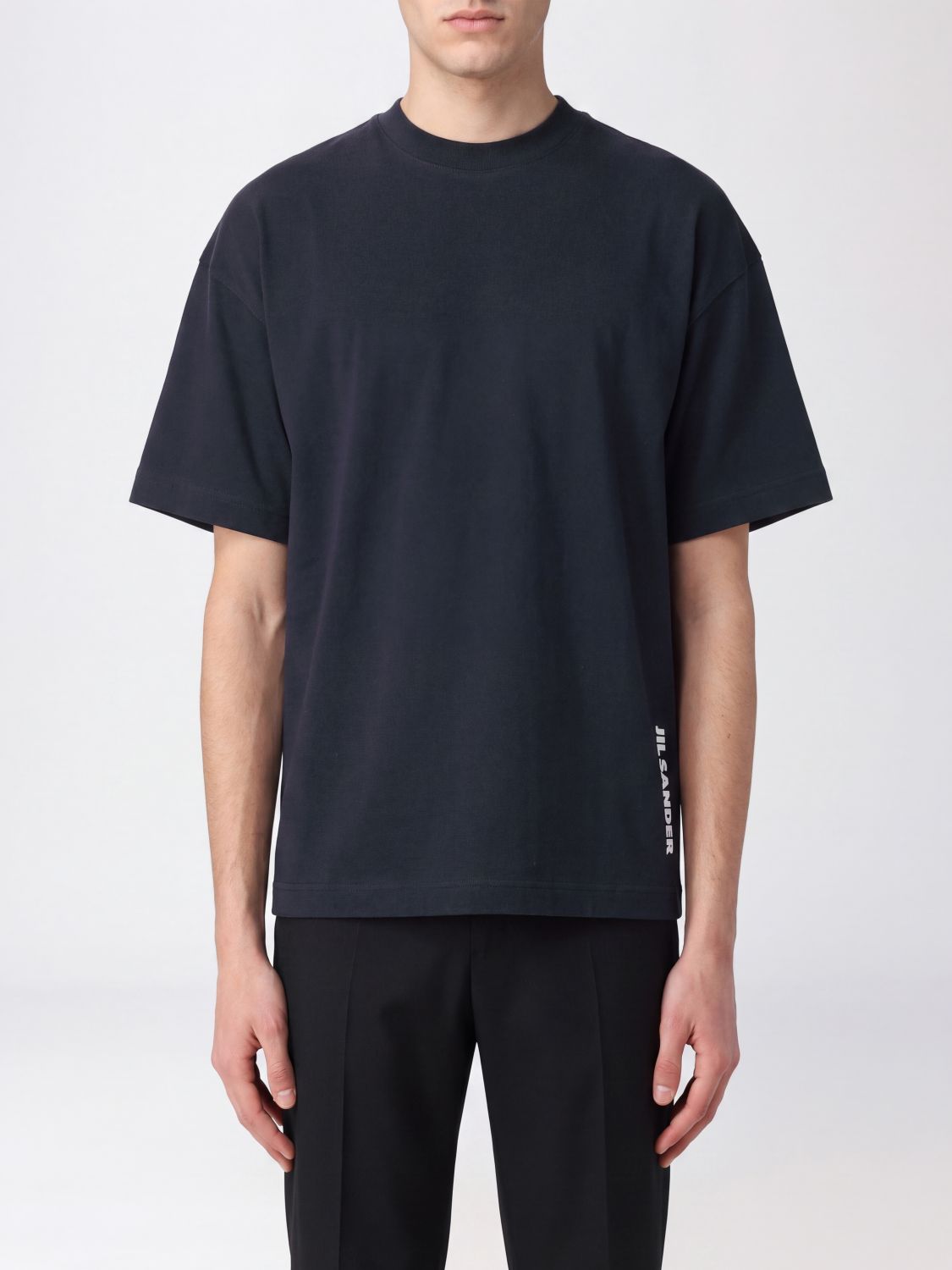 JIL SANDER Relaxed Fit Cotton T-Shirt with Contrasting Logo