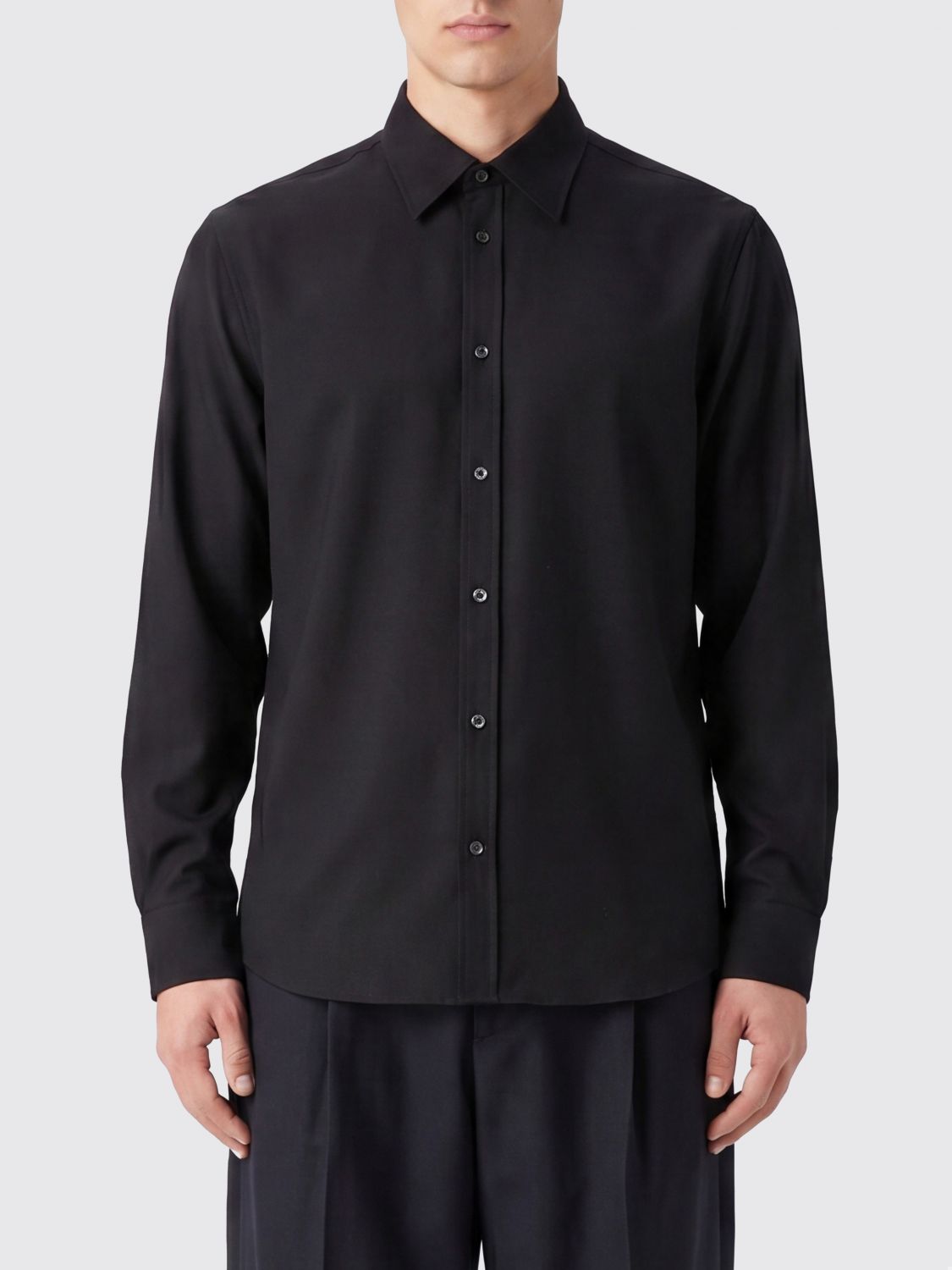 JIL SANDER Slim Fit Virgin Wool and Mohair Shirt with French Collar